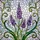 Lavender Flower Green Leaf Stained Glass Mosaic - Tiffany Style Floral Home Decor Gift Stained Glass Suncatcher - 5