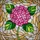 Fuchsia Pink Hydrangea Stained Glass Mosaic Tiffany Style Jewel Tones Emerald Green Golden Yellow Stained Glass Suncatcher - 5