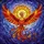 Phoenix Sun Stained Glass Tiffany Style - Fiery Feathers Swirling Cloud Mosaic Stained Glass Suncatcher - 5