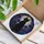 Black Cat Green Eyes Full Moon Stained Glass - Tiffany Style Red Flower Night Sky Art Stained Glass Suncatcher - 3