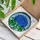 Blue Hydrangea Flowers Tiffany Stained Glass Artwork with Green Leaves & Mosaic Sky Stained Glass Suncatcher - 3