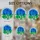Blue Hydrangea Flowers Tiffany Stained Glass Artwork with Green Leaves & Mosaic Sky Stained Glass Suncatcher - 4