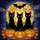 Black Cats Jack-o'-Lanterns Full Moon Autumn Bat - Halloween Celebration Home Decor Stained Glass Suncatcher - 5