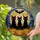Black Cats Jack-o'-Lanterns Full Moon Autumn Bat - Halloween Celebration Home Decor Stained Glass Suncatcher - 1