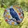 Majestic Raven Autumn Leaves Tiffany Glass Jewel Tone - Intricate Cracked Ice Mosaic Home Decor Stained Glass Suncatcher - 2