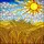 Golden Wheat Field Sun Rural Landscape Tiffany Stained Glass Colorful Detailed Mosaic Blue Sky Stained Glass Suncatcher - 5