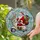Santa Claus Vespa Scooter Stained Glass Mosaic - Winter Wonderland Christmas Gift Stained Glass Suncatcher - 1