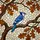Blue Jay Stained Glass Oak Branch Autumn Leaves, Tiffany Style Mosaic Window Decor Stained Glass Suncatcher - 5