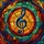 Treble Clef Stained Glass Artwork - Tiffany Style Jewel Tone Musical Mosaic Abstract Art Stained Glass Suncatcher - 5