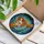 Mermaid Reading Book Orange Gold Tail - Teal Fin Tiffany Glass Underwater Mosaic Stained Glass Suncatcher - 3