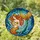 Mermaid Reading Book Orange Gold Tail - Teal Fin Tiffany Glass Underwater Mosaic Stained Glass Suncatcher - 2