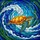 Majestic Sea Turtle Stained Glass Ocean Waves Art - Tiffany Jewel Tone Underwater Mosaic Stained Glass Suncatcher - 5