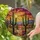 Tiffany Stained Glass Desert Landscape Saguaro Cactus Barrel Prickly Pear Sunset Mountains Stained Glass Suncatcher - 1