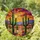 Tiffany Stained Glass Desert Landscape Saguaro Cactus Barrel Prickly Pear Sunset Mountains Stained Glass Suncatcher - 2