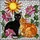 Stained Glass Black Cat Tabby Sun Flowers Mosaic - Cat Lover Home Decor Gift Stained Glass Suncatcher - 5