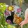 Stained Glass Black Cat Tabby Sun Flowers Mosaic - Cat Lover Home Decor Gift Stained Glass Suncatcher - 1