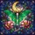 Vibrant Green Luna Moth Golden Crescent Moon Stained Glass Art, Blooming Flowers Berries Stained Glass Suncatcher - 5