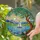 Stained Glass Sailboat Lake Mountain Sunburst - Tiffany Style Tree Hills Stained Glass Suncatcher - 1