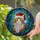 Fluffy Long-haired Tabby Cat Santa Hat Stained Glass - Christmas Cat Lover Gift Stained Glass Suncatcher - 1