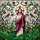 Jesus Christ Stained Glass Art with Cardinals, Flowering Branches & Mosaic Background Stained Glass Suncatcher - 5