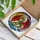Green Dragon Red Wings Horns Green Eyes - Tiffany Stained Glass Ocean Waves Sun Stained Glass Suncatcher - 3