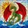 Green Dragon Red Wings Horns Green Eyes - Tiffany Stained Glass Ocean Waves Sun Stained Glass Suncatcher - 5