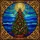 Tiffany Stained Glass Christmas Tree Red Ornaments Star Night Sky Mosaic - Holiday Decor Gift Stained Glass Suncatcher - 5