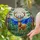 Stained Glass Majestic Stag Forest Mountain Scene - Jewel Tone Pine Trees Undergrowth Stained Glass Suncatcher - 1