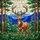 Stained Glass Majestic Stag Forest Mountain Scene - Jewel Tone Pine Trees Undergrowth Stained Glass Suncatcher - 5
