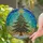Christmas Tree Stained Glass Stars Night Sky Frosty Ground Holiday Art - Christmas Decor Stained Glass Suncatcher - 1