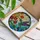 Iridescent Hummingbird Stained Glass Red Flowers Mosaic Amber Blue Teal Sky Tiffany Style Stained Glass Suncatcher - 3