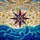 Tiffany Glass Geometric Nautical Star Compass Rose Ocean Waves Mosaic Sky Art Decor Stained Glass Suncatcher - 5