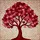 Deep Red Tree Heart Leaves Stained Glass Tiffany Style Mosaic Art - Home Decor Gift Stained Glass Suncatcher - 5