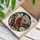 Brilliant Red Cardinal Stained Glass with Flowers & Wood Grain Mosaic Background Stained Glass Suncatcher - 3