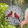 Stained Glass Red Cardinal Birds Cherry Blossom Tree Branch Tiffany Style Window Art Stained Glass Suncatcher - 1