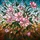 Stained Glass Fuchsia Pink Blooming Flowers Dark Green Foliage Tiffany Style Mosaic Art Stained Glass Suncatcher - 5