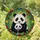 Panda Family Stained Glass Tiffany Style - Vibrant Flowers Bamboo Forest Mosaic Art Stained Glass Suncatcher - 2
