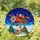 Santa Claus Biplane Reindeer Christmas Tree Winter Night Snowflakes Tiffany Glass Stained Glass Suncatcher - 2