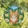 Orange White Tabby Cat, Intricate Stained Glass Butterflies, Tiffany Jewel Tone Floral Mosaic Landscape Stained Glass Suncatcher - 2