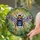 Stylized Bumblebee Stained Glass Floral Garden Mosaic - Translucent Jewel Tone Art Stained Glass Suncatcher - 1