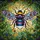 Stylized Bumblebee Stained Glass Floral Garden Mosaic - Translucent Jewel Tone Art Stained Glass Suncatcher - 5
