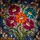 Five Flower Cluster Tiffany Stained Glass - Jewel Tone Mosaic Edge-to-Edge Panel Stained Glass Suncatcher - 5