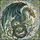 Majestic Serpentine Dragon Bat Wings Thorny Vines Blue-Grey Roses Tiffany Glass Art Stained Glass Suncatcher - 5