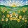 Bright Daffodil Stained Glass Art Tiffany Style - Yellow Flowers Green Hills River Sun Stained Glass Suncatcher - 5