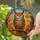 Great Horned Owl Stained Glass Mosaic Autumn Leaves Tree Branch Window Panel Art Stained Glass Suncatcher - 1