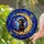 Black Tan Dachshund Dog Golden Crescent Moon Celestial Stars Tiffany Stained Glass Stained Glass Suncatcher - 1