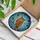 Tawny Owl Stained Glass Art with Autumn Leaves & Blue Sky - Wildlife Nature Home Decor Stained Glass Suncatcher - 3