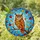Tawny Owl Stained Glass Art with Autumn Leaves & Blue Sky - Wildlife Nature Home Decor Stained Glass Suncatcher - 2