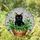 Black Cat Green Eyes Plant Pot Stained Glass - Rustic Terracotta & Iridescent Mosaic Stained Glass Suncatcher - 2