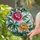 Pink Peach Peony Flowers Stained Glass Mosaic Art - Tiffany Jewel Tone Window Decor Stained Glass Suncatcher - 1